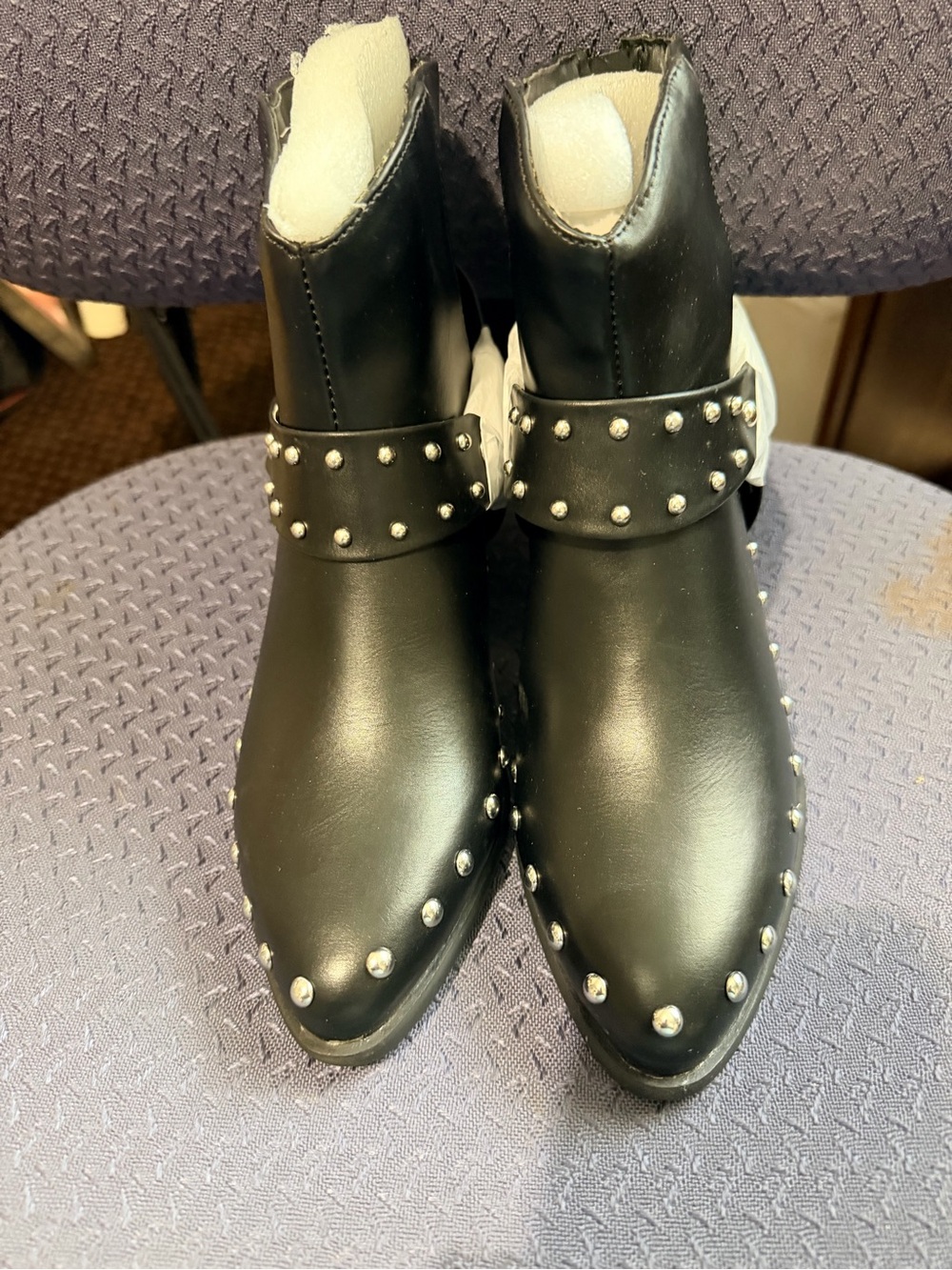 Portland Leather Black Studded Ankle Booties